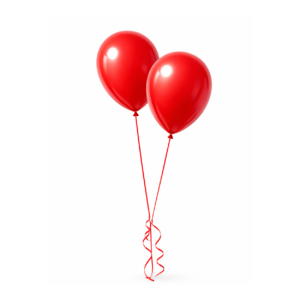 Two Red Helium Balloons