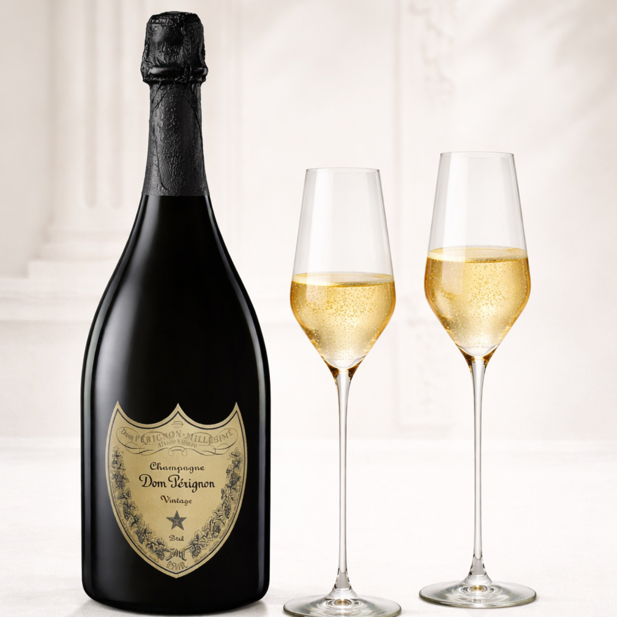 Dom Pérignon Champagne Brut 2015 – 75cl with 2 Glasses